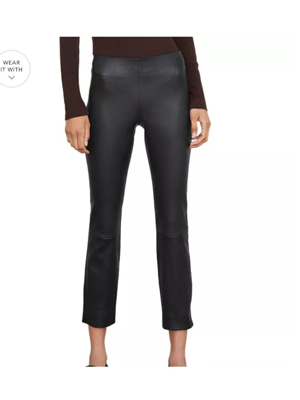 Vince Leather Leggings Pants XXS Black Lambskin Women Pull On Classic Moto Tight